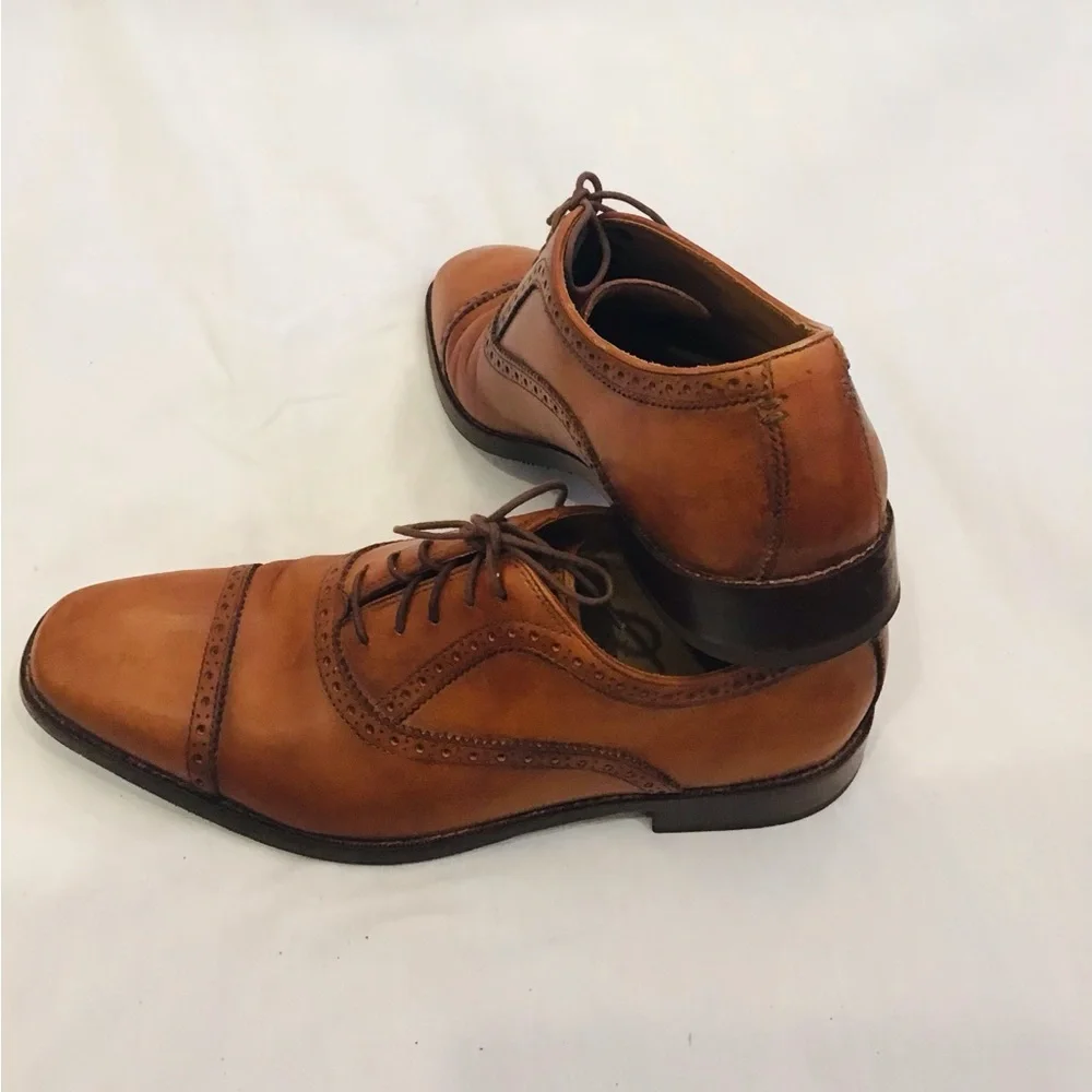 Cole Haan Men's Tan Leather Cap-Toe Oxfords
